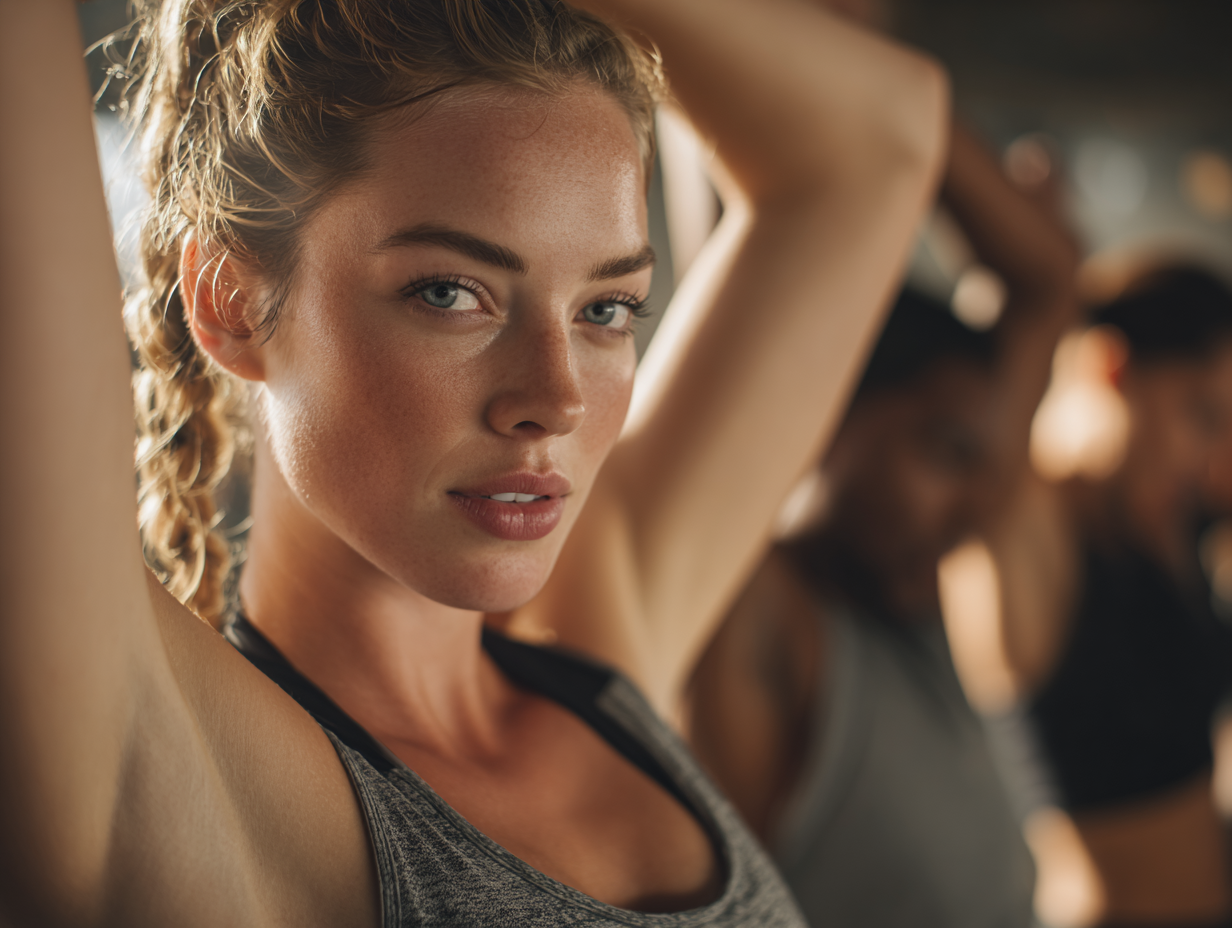 Skupina ľudí rôzneho veku pri fitnes aktivitách